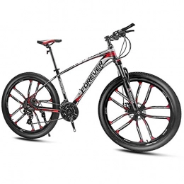 QMMD Fahrräder QMMD 27.5 Zoll MTB, Damen und Herren Hardtail MTB Alu Rahmen, 24-30-33- Gang-Schaltung Mountainbike, Erwachsenen Mit Gabelfederung Fahrräder, Red 10 Spoke, 30 Speed