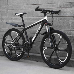 QZMJJ Fahrräder QZMJJ Off-Road Radfahren, Mountainbike High Carbon Stahlrahmen-Scheibenbremsen Stoßdämpfung Erwachsene Fahrrad Racing (Color : Black White, Size : 21 Speed)