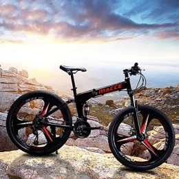 AGrAdi  Rennrad für Erwachsene, 26-Zoll-Klapp-Mountainbike, 21-Gang-Mountainbike aus Kohlenstoffstahl für Erwachsene, rutschfestes Fahrrad, mit doppelt gefedertem Rahmen und Scheibenbremse für MTB im Fre