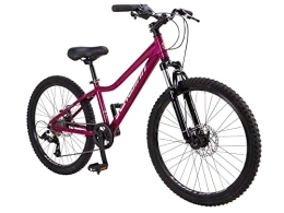 Schwinn Fahrräder Schwinn Fleet Mountainbike für Mädchen, 24-Zoll-Reifen, 12-Zoll-Rahmen aus Leichtmetalllegierung, Gabelfederung, 9 Gänge, Scheibenbremsen, Magenta