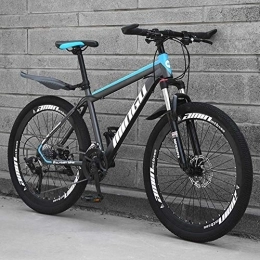  Mountainbike Stilvolles Mountainbike, mechanische Scheibenbremsen Kohlenstoffstahlrahmen 21-Gang-Schaltrad für Erwachsene Langlaufrad für Erwachsene, blau, 24 Zoll