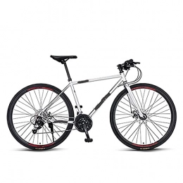 CDPC Fahrräder Unisex 700C Mountainbike, 27-Gang City Mountainbike für Erwachsene und Jugendliche, Carbon Stahl Federgabel Mountainbike (Farbe : Silber)