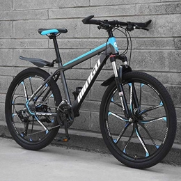 FMOGE Fahrräder Unisex Mountainbike 30 Geschwindigkeiten Carbon Steel Frame Rennrad 24 / 26 Zoll Räder, Blau, 24 Zoll