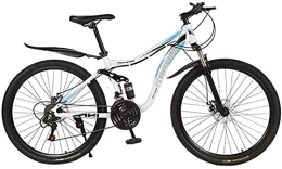 UYHF Fahrräder UYHF Erwachsene Mountainbike mit 26-Zoll-Rad-Umwerfer Leichter robuster Aluminiumrahmen Fahrrad 21 / 24 / 27 Geschwindigkeit Dual-Scheibenbremsen Vordere Federgabel White-21 Speed