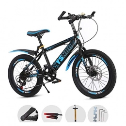 Wcxxhy Fahrräder Wcxxhy Mountainbike, Doppelt Gefederte Mountainbikes, Fahrräder Aus Kohlenstoffstahl for Kinder Von 6 Bis 13 Jahren (Color : Blue, Size : 20 inch)