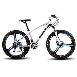 WEHOLY Fahrräder WEHOLY Fahrrad-Mountainbike, 26-Zoll-DREI-Messer-Rad Unisex-Doppelrad-Mountainbike-Scheibenbremsen aus kohlenstoffhaltigem Stahl, weiß, 21-Fach
