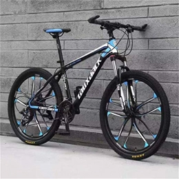 WJSW Mountainbike WJSW MTB-Fahrrad aus Kohlenstoffstahl, 26-Zoll-Rad mit Doppelscheibenbremsen, Sport und Freizeit (Farbe: Schwarz, Blau, Größe: 21-Gang)