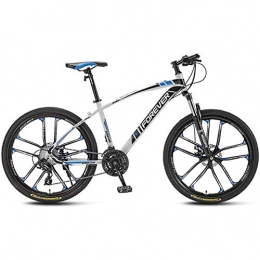 WXX Fahrräder WXX 26 Zoll Erwachsenen Mountainbike Stoßdämpfung Fahrrad High Carbon Stahl Rahmen Doppelscheibenbremse Outdoor Offroad Mountainbike, White Blue