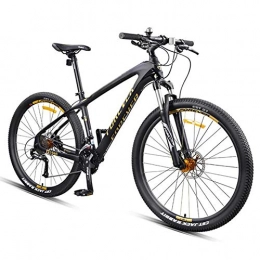 WXX Fahrräder WXX 27, 5-Zoll-Carbonrahmen Mountainbike Doppelscheibenbremse Unisex Dual Shock Absorption Off-Road Variable Speed ​​Fahrrad, Black Gold