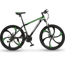YHRJ Fahrräder YHRJ Fahrrad Für Erwachsene Mountainbike Unisex, Camping Trip Rennrad, 24 Spd / 24 Zoll, MTB High Carbon Stahlrahmen, Doppelscheibenbremsen, Stoßdämpfergabel (Color : Black green-24spd, Size : 24inch Wheel)