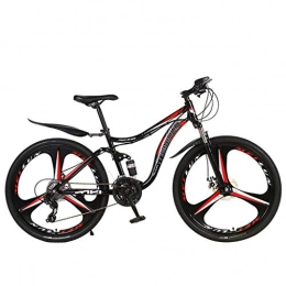YueLove Fahrräder YueLove Mountainbike, 66 cm (26 Zoll), mit 21 Gängen, Doppelscheibenbremse, doppelte Stoßdämpfung, Mountainbike, modisches Design Gr. 66 cm, rot