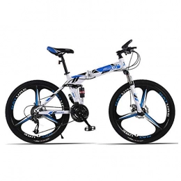 24/26 Zoll Adult Bike Folding Bicycle, faltbares Mountain Cross-Country-Bike, männliche und weibliche Studenten mit variabler Geschwindigkeit, geeignet für die städtische Umgebung-blueB-24in~27spee