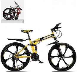 YSSJT Fahrräder 24-Zoll-Faltbare Mountainbikes Rahmen aus hochkohlenstoffhaltigem Stahl mit doppelter Stoßdämpfung 21 / 24 / 27 / 30 Geschwindigkeitsvariabel All Terrain