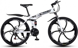 Wandbild Zusammenklappbare Mountainbike 26-Zoll-Aluminiumlegierung-Gebirgs Faltrad Erwachsener Doppelscheibenbremse Voll Stodmpfer Studenten Fahrrad Fahrrad BMX Bike (Color : White, Size : 27 Speed)