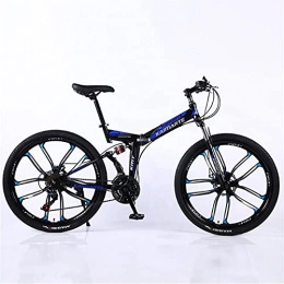 M-YN Zusammenklappbare Mountainbike 26in Mountainbike 21 / 24 / 27 Geschwindigkeiten Fahrrad Full Suspension MTB Bikes Faltrad Faltrad Für Männer Frauen(Size:27 Speed, Color:Blau)