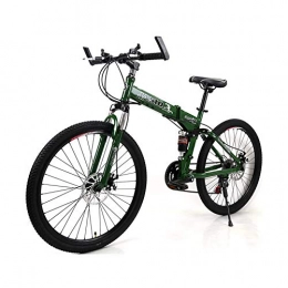 LYRWISHPB Fahrräder 26inch Folding Mountain Bike 21 / 24 Geschwindigkeit Folding Mountain Fahrraddoppelscheibenbremse Dampin Fahrrad Außen Wettbewerb Mountainbike mehr Farben erhältlich ( Color : Green , Size : 21 speed )