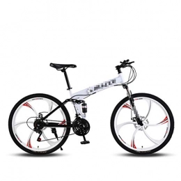 DLT Fahrräder 7-24 Geschwindigkeiten Optionen Außen Folding Rennräder Fahrrad mit 26-Zoll-Rad, starken Feder Shock Geschwindigkeit Mountainbike for Jugendliche und Erwachsene, Doppelscheibenbremsen ( Farbe : Weiß )