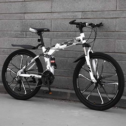 AA100 Fahrräder AA100 Erwachsene Mountain Bike 24 Zoll Geländewagen High Carbon Stahl 27 Geschwindigkeit Ganz Gehänge Doppelscheibenbremse Fahrrad, Weiß