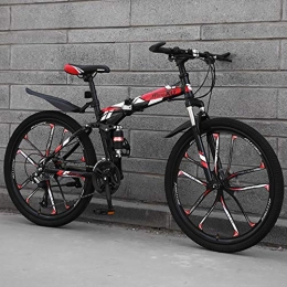 AA100 Fahrräder AA100 Variable Speed ​​Bike 26 Zoll High-Carbon Steel 21 Geschwindigkeit Außenreit Gang Fully Doppelscheibenbremse Mountain Bike, Rot