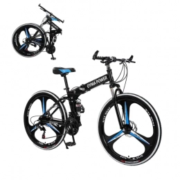 AASSDOO Fahrräder AASSDOO 26-Zoll-Faltrad für Herren und Damen - Mit 21-Gang-Doppelscheibenbremsen, vollgefedertem, rutschfestem Sportfahrrad für Erwachsene, 26-Zoll-Anti-Rutsch-Fahrrad für Erwach