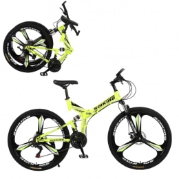 AASSDOO Fahrräder AASSDOO 27, 5-Zoll-Faltrad für Herren und Damen - mit 21-Gang-Doppelscheibenbremsen, Vollfederung, rutschfestem Sportfahrrad für Erwachsene, Doppelscheibenbremse, 27, 5-Zoll-Rädern