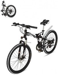Ceiling Pendant Zusammenklappbare Mountainbike Adult-bcycles BMX Folding Mountain Bike, 26 Zoll 21 Gang-Doppelscheibenbremse, Vollfederung und Anti-Blockier-System, Weiss