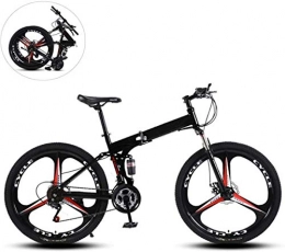 Ceiling Pendant Fahrräder Adult-bcycles BMX Folding Mountain Bikes, 24 Zoll DREI Frsrder High Carbon Stahlrahmen mit Variabler Geschwindigkeit Doppelstodmpfung All Terrain Klapprad (Color : Black, Size : 24 Speed)