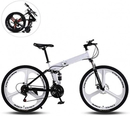 Ceiling Pendant Zusammenklappbare Mountainbike Adult-bcycles BMX Folding Mountain Bikes, 26 Zoll DREI Frsrder High Carbon Stahlrahmen mit Variabler Geschwindigkeit Doppelstodmpfung Gelnde Erwachsene Fahrrad (Color : White, Size : 27 Speed)