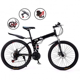 All-Purpose Fahrräder All-Purpose 27-Gang-City-Faltrad, kompaktes Mountainbike mit verstellbarem Sitz, langlebiges Tretauto mit hohem Carbon-Rahmen für das Training auf Reisen, Schwarz, A