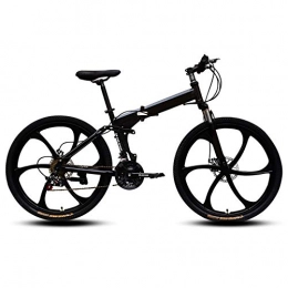 AMEA Faltbares Mountainbike 26-Zoll-Fahrrad Für Erwachsene Mit Variabler Geschwindigkeit, Leichtes Kleines Tragbares Mini-Fahrrad, Doppelscheibenbremsrad, Schaltrad,Schwarz,26in/24speed