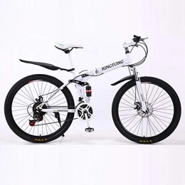 ANAN Klappbares 24/26 Zoll Mountainbike für Erwachsene, 21 Gang Fahrrad mit Doppelscheibenbremsen und Rahmen aus Hochkohlenstoffhaltigem Stahl,A,26Inch