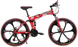 ANGEELEE Zusammenklappbare Mountainbike ANGEELEE 26-Zoll-MTB-Fahrrad mit Variabler Geschwindigkeit faltbares Unisex-Pendlerfahrrad faltbares Mountainbike und Offroad-Fahrräder mit Variabler Geschwindigkeit für Männer und Frauen-Rot