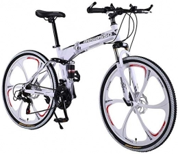 ANGEELEE Fahrräder ANGEELEE 26-Zoll-MTB-Fahrrad mit Variabler Geschwindigkeit faltbares Unisex-Pendlerfahrrad faltbares Mountainbike und Offroad-Fahrräder mit Variabler Geschwindigkeit für Männer und Frauen-Weiß