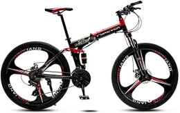 Aoyo Zusammenklappbare Mountainbike Aoyo Mountain Bikes, Bike, 26 Zoll Männer, MTB, High-Carbon, MTB Bikes, Stahl Hardtail, Verstellbarer Sitz, 21 Geschwindigkeit, (Color : Black Red)