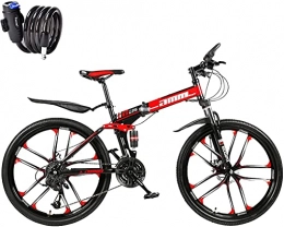 ASEDF Faltendes Mountainbike 26 in 27-Gang Dual-Shock Integrated-Rad-Falten-Mountainbike-Fahrrad für Erwachsene, Männer, Frauen I