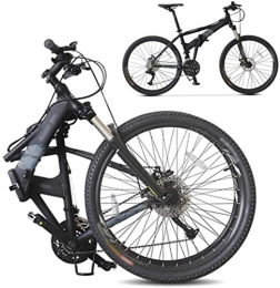 AYDQC Fahrräder AYDQC Bikes Off-Road-Fahrradfahrrad, 26-Zoll-Faltschock-absorbierendes Fahrrad, faltbares Pendler-Bike - 27 Geschwindigkeitszahnräder - Doppelscheibenbremse 7-14, blau fengong (Color : Black)