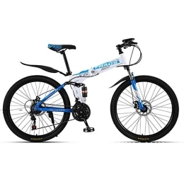 AYDQC Fahrräder AYDQC Doppelscheiben-Bremsen Stoßdämpfung Mountainbike, Erwachsener Kohlenstoffstahl-Mountainbike, 26-Zoll-Räder, 21-Gang-Variable Geschwindigkeitszahnräder (weißblau) fengong
