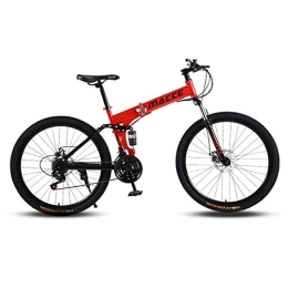 AYDQC Zusammenklappbare Mountainbike AYDQC Mountainbike 26 Zoll mit Doppelscheibenbremse, Erwachsener MTB, faltendes Fahrrad mit Verstellbarer Sitz, verdickter Kohlenstoffstahlrahmen, Speichenrad, rot fengong