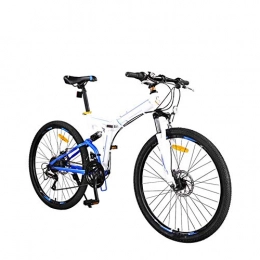 AYHa Fahrräder AYHa Erwachsene Hardtail Mountain Bikes, Doppelscheibenbremse 26-Zoll-Reise Fahrrad faltbare High Carbon Stahlrahmen 24 Speed-Aluminium-Legierung Lenker, Weiß
