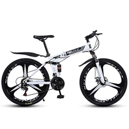 AZYQ Fahrräder AZYQ 26 '21-Gang-Mountainbike für Erwachsene, leichter Aluminium-Vollfederungsrahmen, Federgabel, Scheibenbremse, Weiß, C.