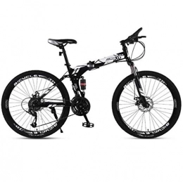 Bbhhyy Fahrräder Bbhhyy Mountainbikes, 27 Geschwindigkeit Mountainbike, 24 / 26-Zoll-faltbarer Hardtail Carbon-Stahlrahmen, Doppelscheibenbremse Und Doppel Suspension MTB Bike (Color : White, Size : 26 inches)