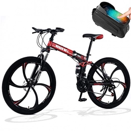 BDTOT 26 Zoll Mountainbike Faltrad 21/24/27 Geschwindigkeit -Doppelscheibenbremse Volle Federung Anti-Rutsch Leichter Rahmen Mit Fahrradtasche Geeignet für Herren-und Damenräder