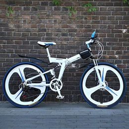 Feiteng Zusammenklappbare Mountainbike Berg Adult Sport-Fahrrad, 24-26-Zoll-Räder 21 Geschwindigkeit Folding Weiß-Zyklus mit Scheibenbremsen Mehreren Farben, 24 inch
