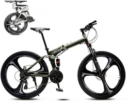 Bikes 24-26 Zoll MTB Fahrrad, Unisex Folding Pendler Fahrrad, 30-Gang Getriebe Faltbare Fahrrad, Doppelscheibenbremse/Grün/A Rad / 24' 25.05