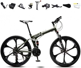 MG Zusammenklappbare Mountainbike Bikes 24-26 Zoll MTB Fahrrad, Unisex Folding Pendler Fahrrad, 30-Gang Getriebe Faltbare Fahrrad, Doppelscheibenbremse / Grün / B Rad / 24' 25.05