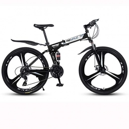 BIU Zusammenklappbare Mountainbike BIU 26-Zoll-Mountainbike, 3-Schneidrad-Doppelscheibenbremse Für Erwachsene Rennrad, Faltbares Schaltrad Aus Kohlenstoffstahl, Schwarz, 27 Speed