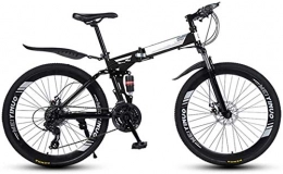 HongLianRiven Zusammenklappbare Mountainbike BMX 26 Zoll Folding Mountain Bikes, 40 Frsrder High Carbon Stahlrahmen mit variabler Geschwindigkeit Doppelstodmpfung, All Terrain Adult Schnellfahrrad 6-24 ( Color : Black , Size : 24 Speed )