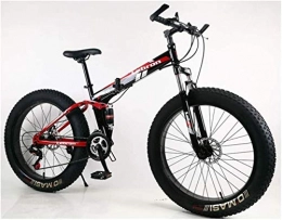 HongLianRiven Zusammenklappbare Mountainbike BMX High-Carbon Stahl Mountain Bike, 26 Zoll Falten Motorschlitten 4 Zoll breite Rder, Doppelstodmpfung Variable Speed Scheibenbremse Fahrrad, Unisex 7-20 ( Color : 002 , Size : 26in (24 speed) )