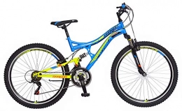 breluxx Fahrräder breluxx 26 Zoll Mountainbike Kinderfahrrad Vollfederung Dragon Sport blau, 18 Gang Shimano - Modell 2019