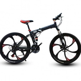 BSJZ 26-Zoll-Mountain-Faltrad aus kohlenstoffhaltigem Stahl Doppelscheibenbremse mit sechs Schneidrädern Doppel-Offroad-Offroad-Fahrrad mit Variabler Geschwindigkeit
